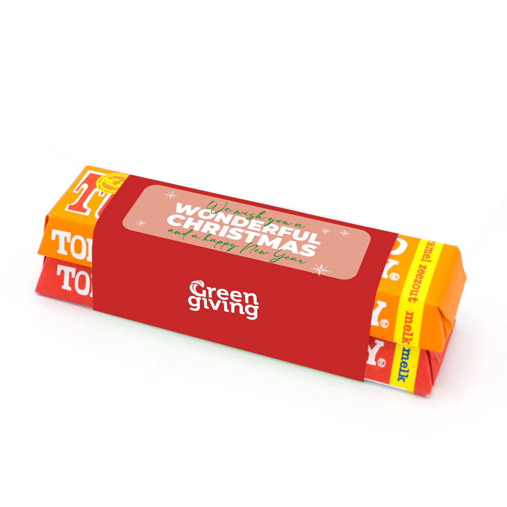 Dubbele Tony's Chocolonely kerstreep (50 + 50 gr.)